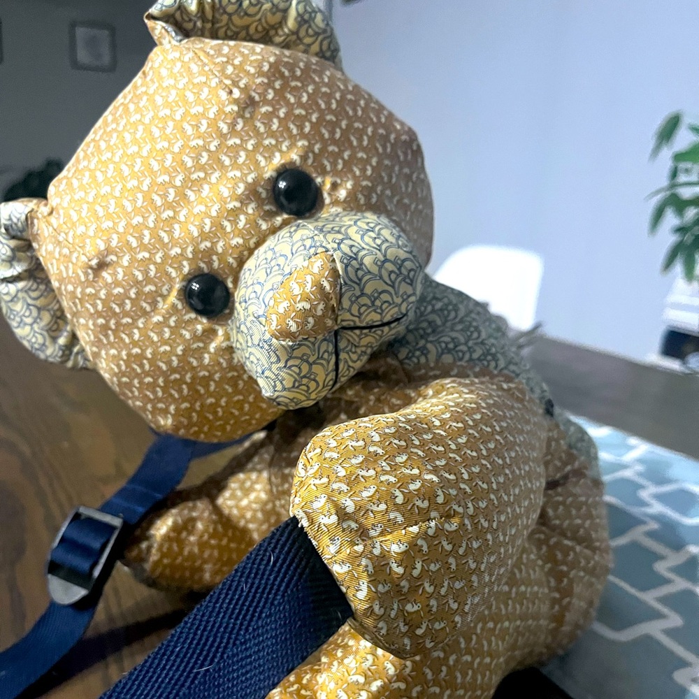 Salvatore Ferragamo silk teddy bear backpack